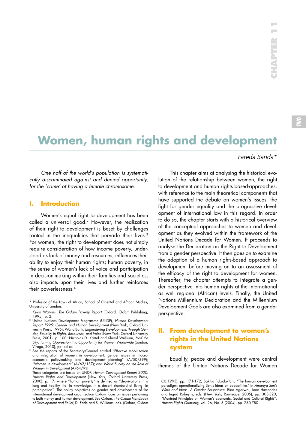 Women, Human Rights and Development | PART TWO 151