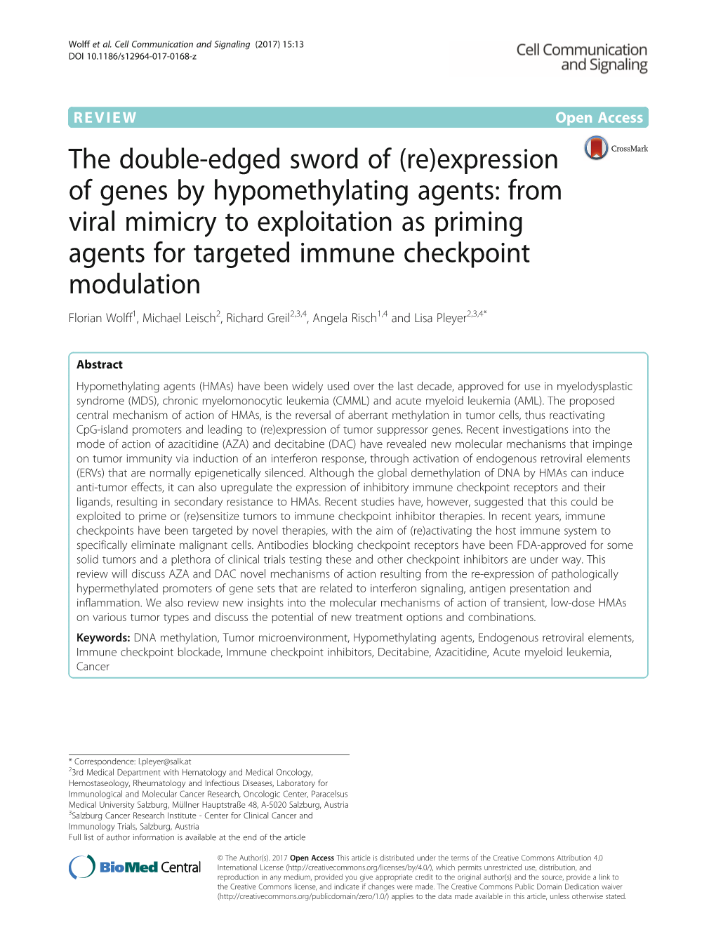 Expression of Genes by Hypomethylating Agents