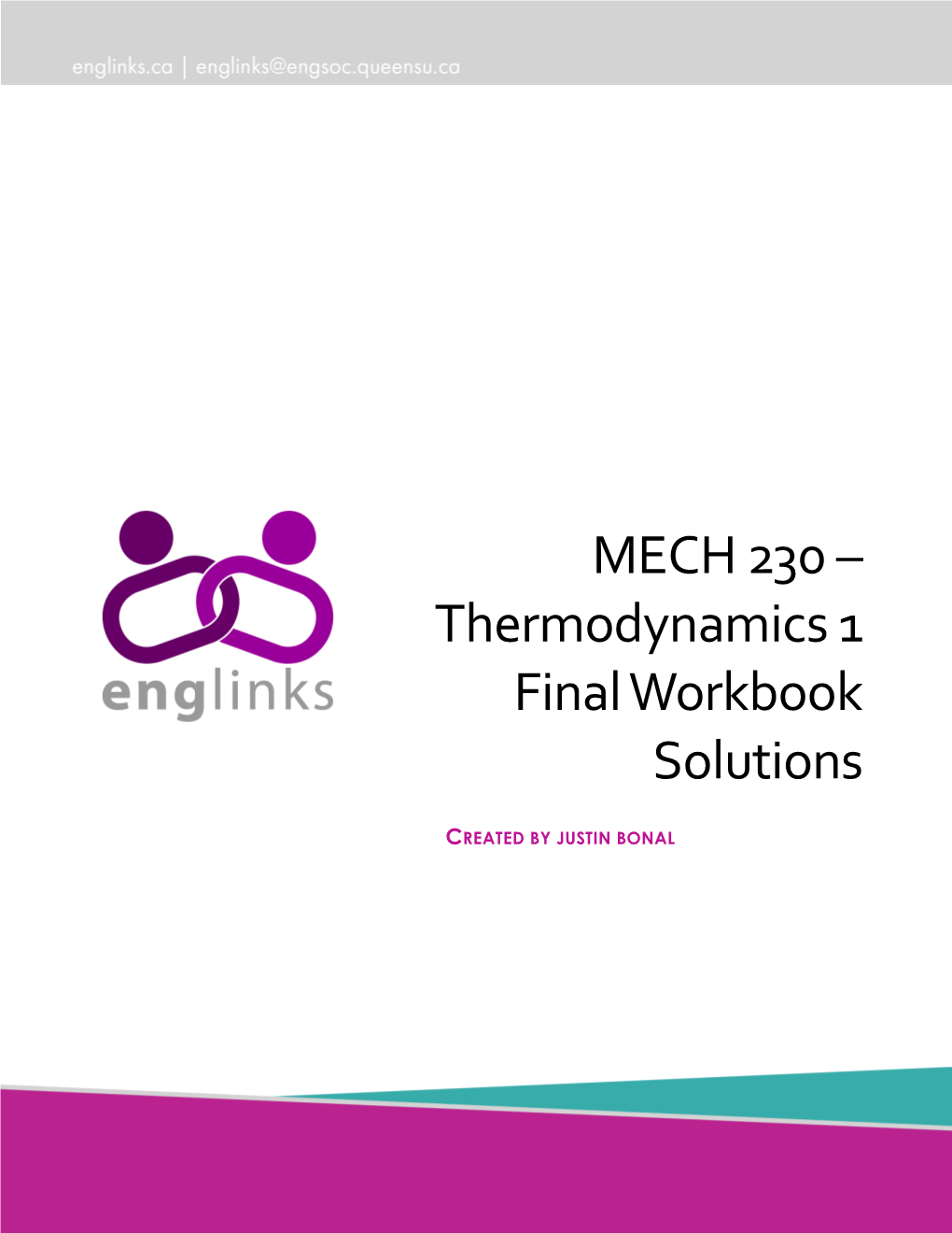 MECH 230 – Thermodynamics 1 Final Workbook Solutions