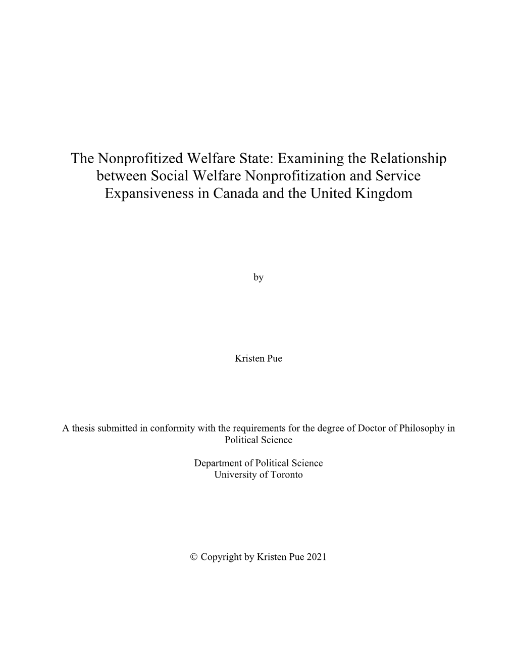 Examining the Relationship Between Social Welfare Nonprofitization and Service Expansiveness in Canada and the United Kingdom