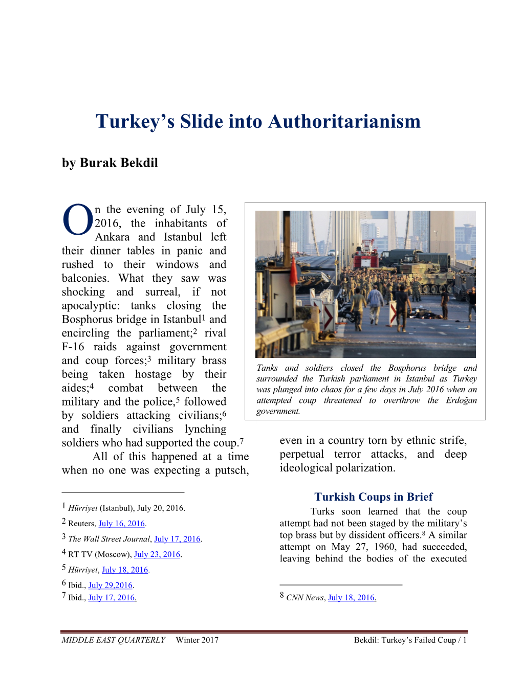 Turkey's Slide Into Authoritarianism