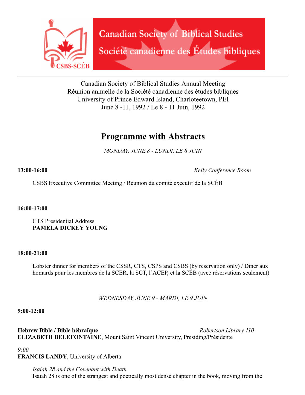 Programme with Abstracts
