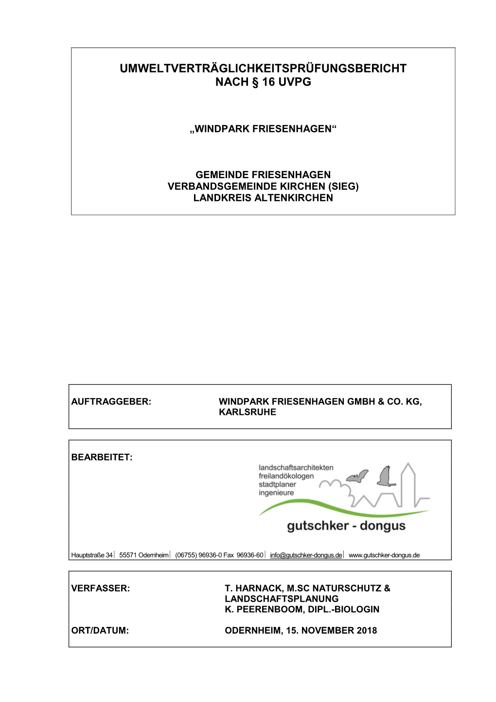 UVP-Bericht Friesenhagen