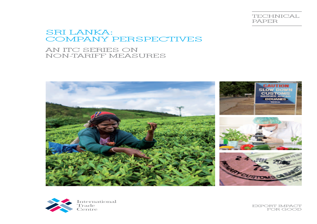 Sri Lanka: Company Perspectives an Itc Series on Non-Tariff Measures