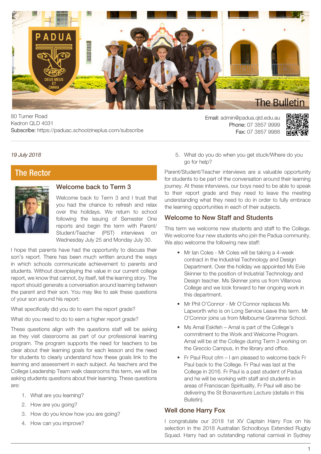 Padua College Enewsletter