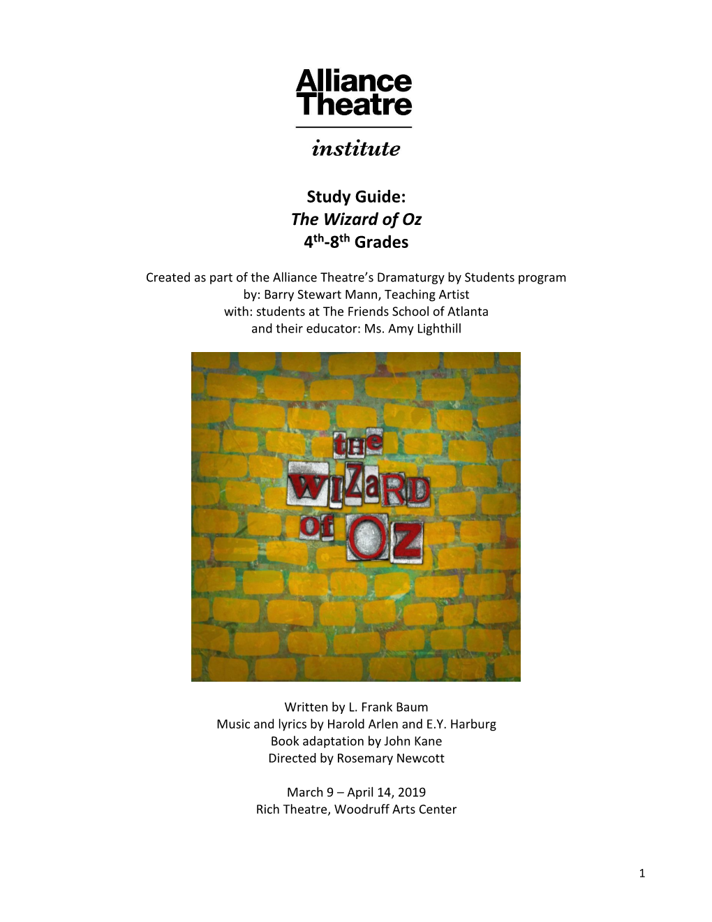 The Wizard of Oz 4Th-8Th Grades