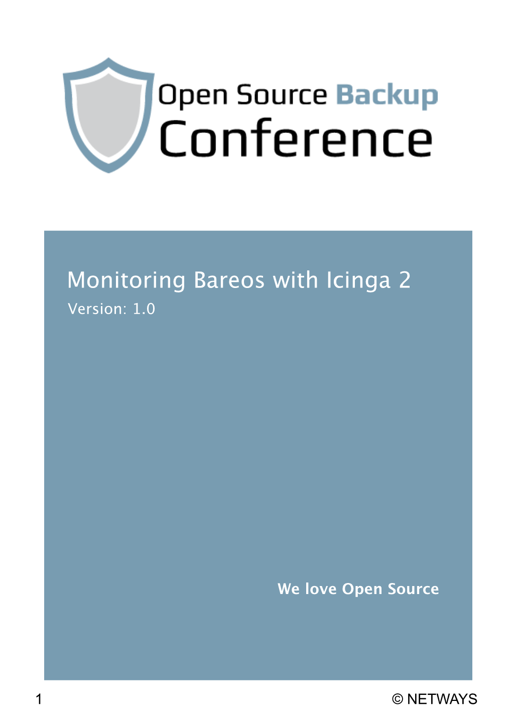 Monitoring Bareos with Icinga 2 Version: 1.0