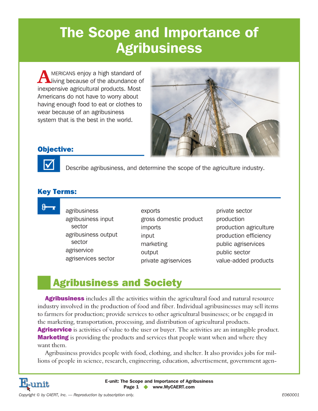 The Scope and Importance of Agribusiness