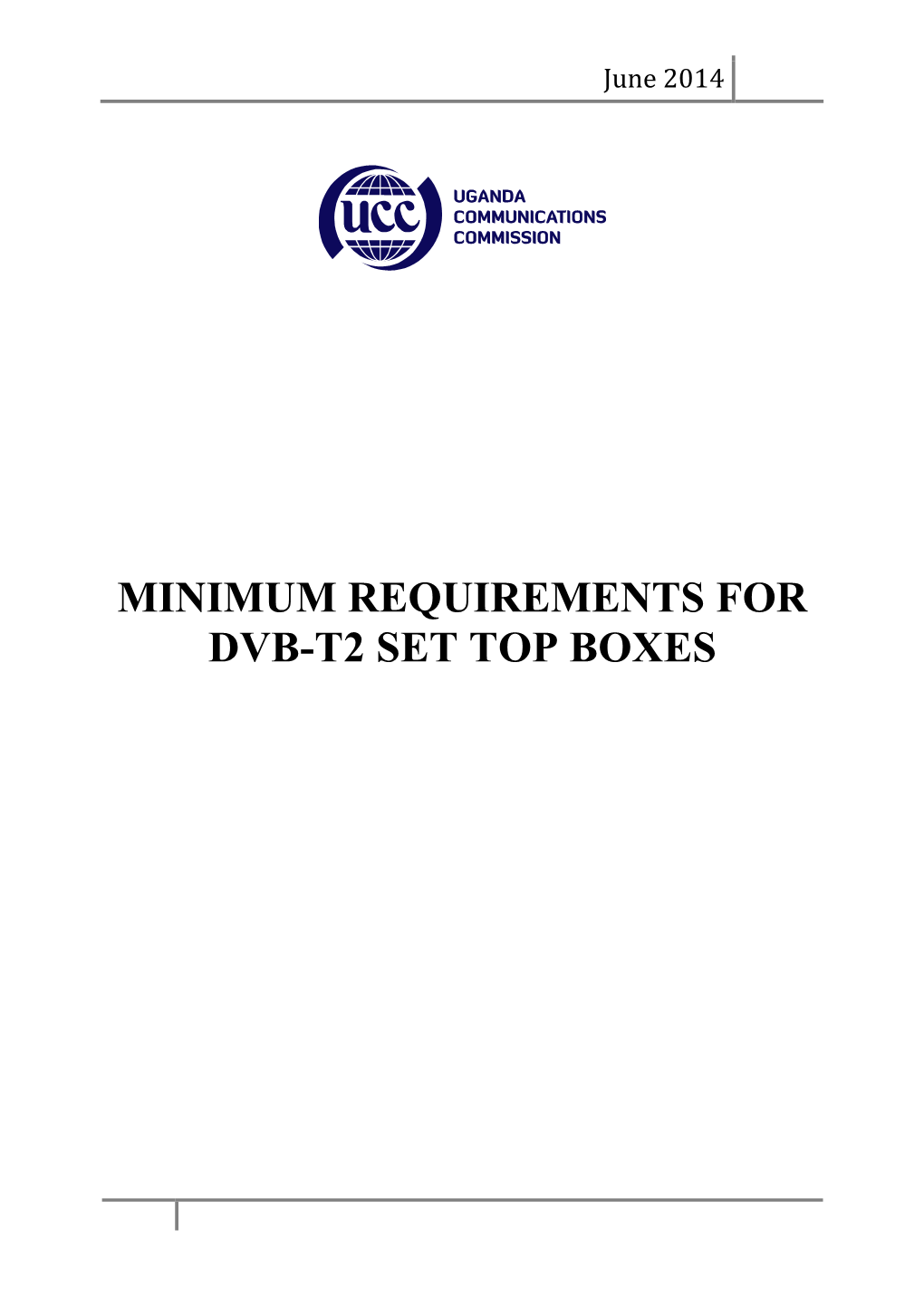 Minimum Requirements for Dvb-T2 Set Top Boxes