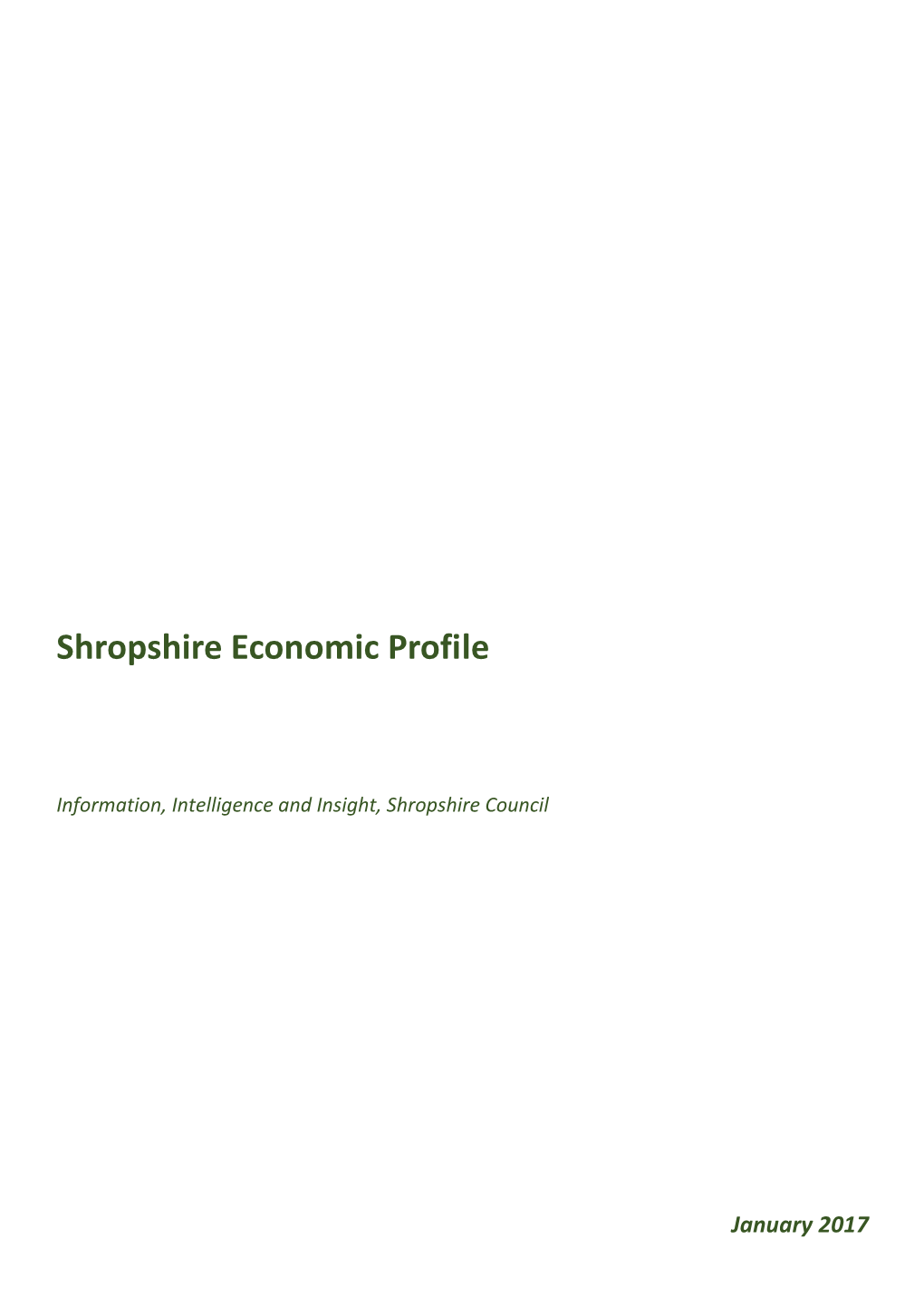 Shropshire Economic Profile