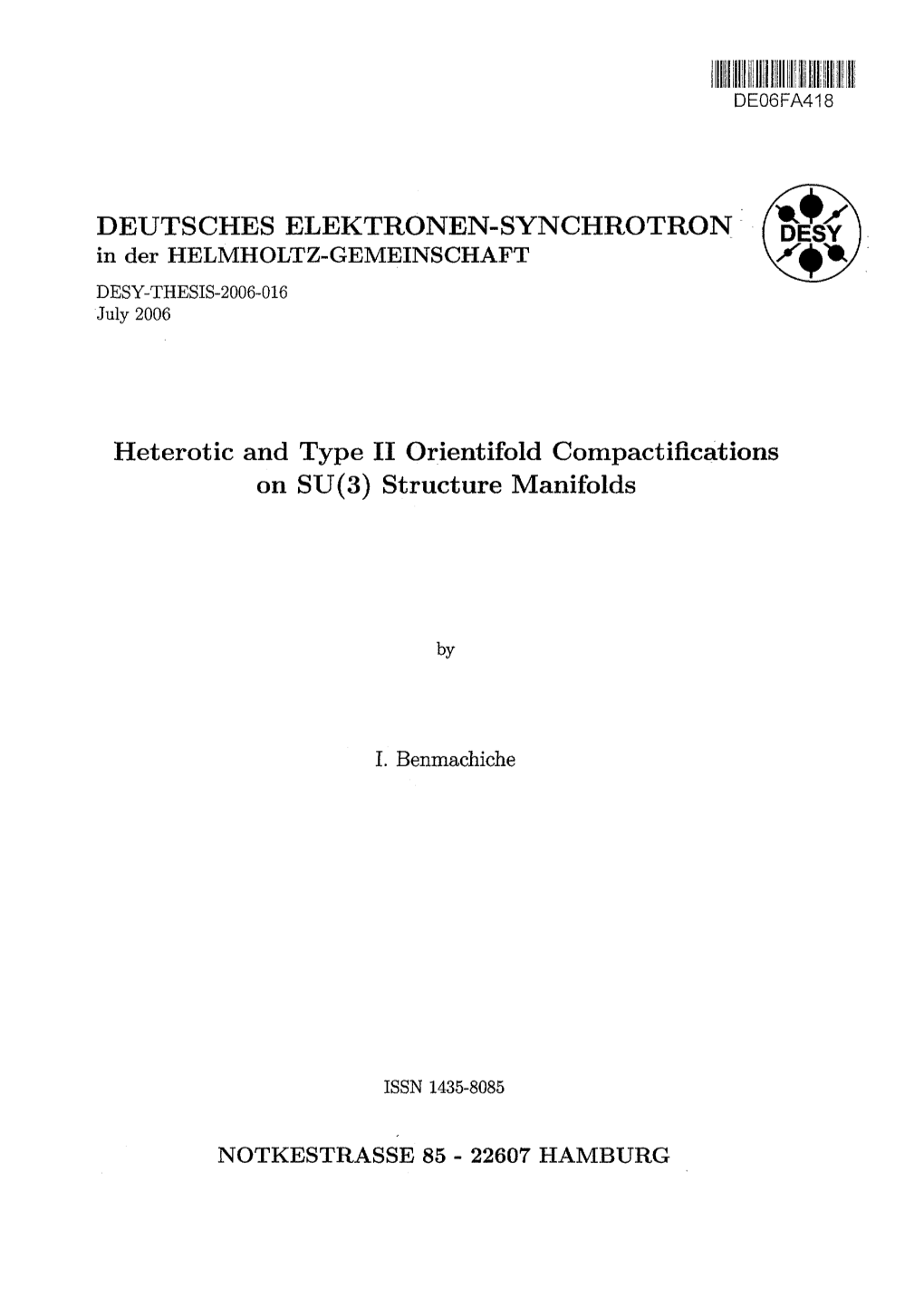 (^Ggy Heterotic and Type II Orientifold Compactifications on SU(3