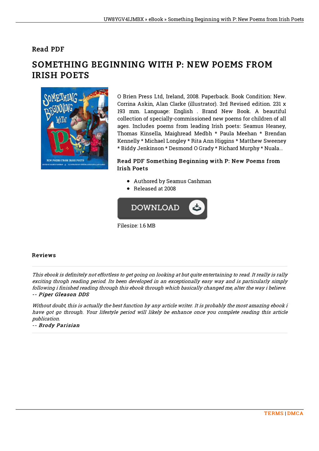 Get PDF ~ Something Beginning with P: New Poems from Irish Poets