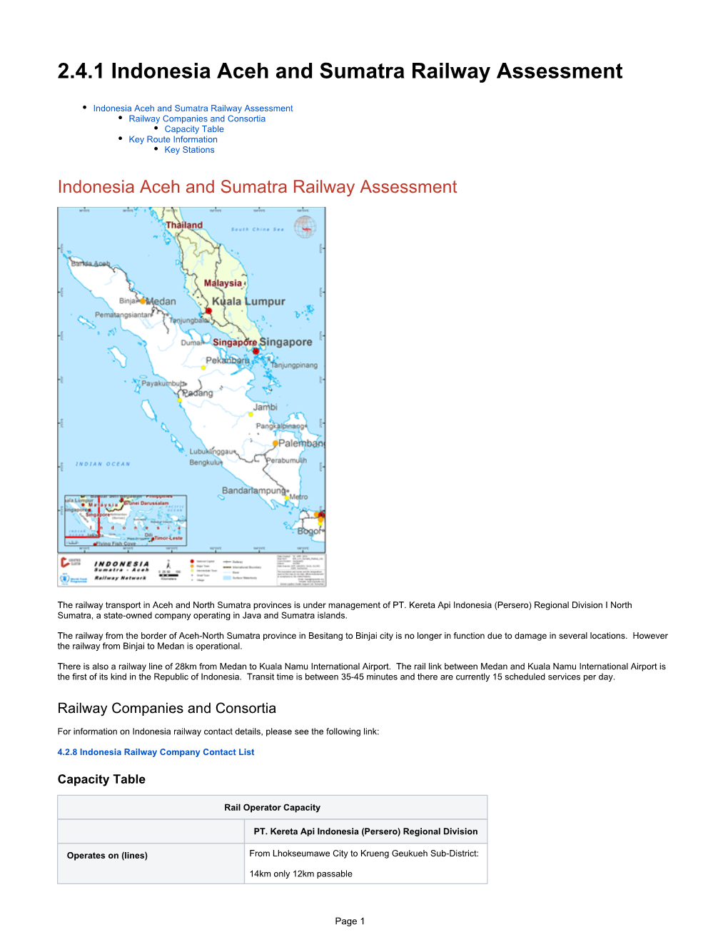 2.4.1 Indonesia Aceh and Sumatra Railway Assessment