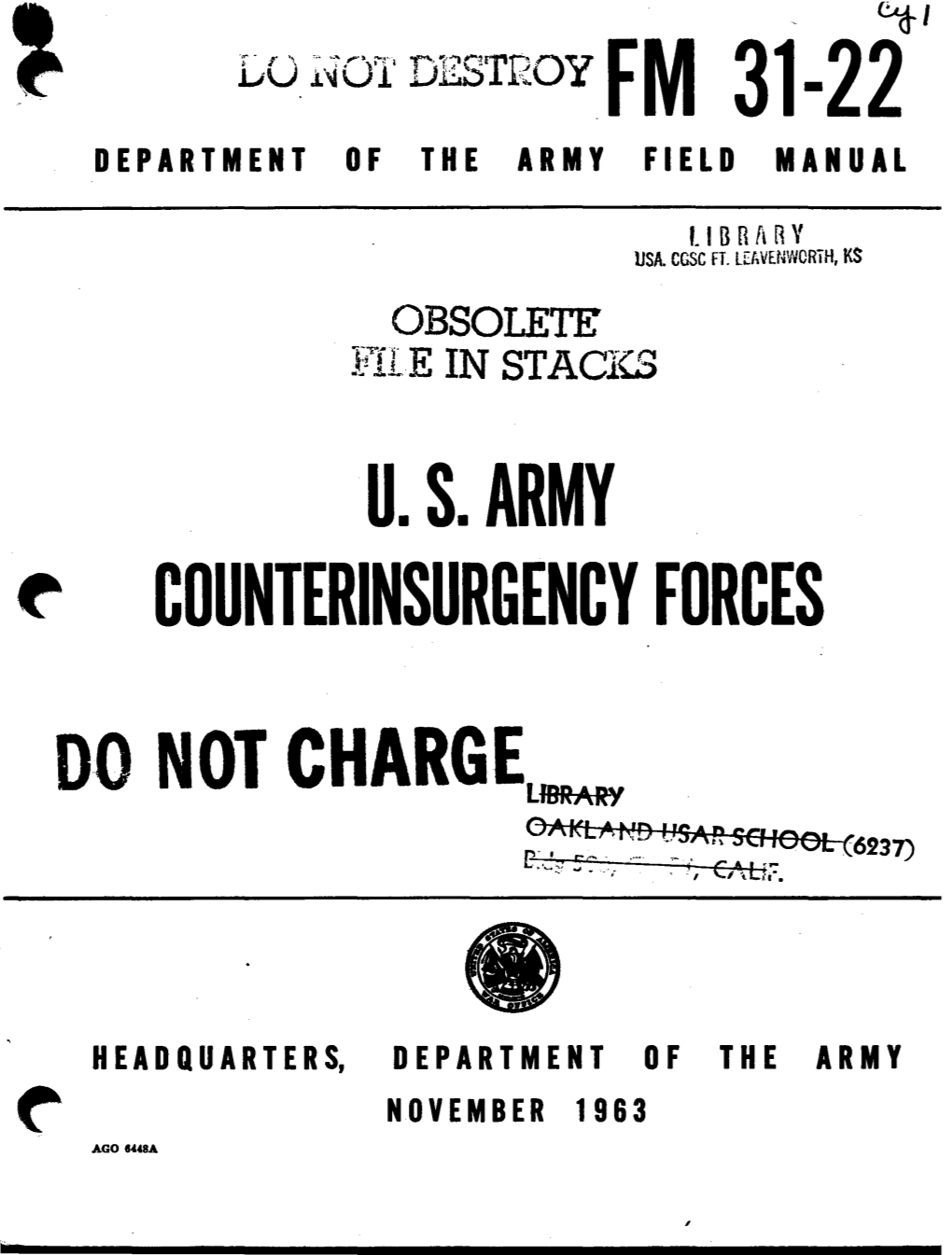 FM 31-22: US Army Countterinsurgency Forces