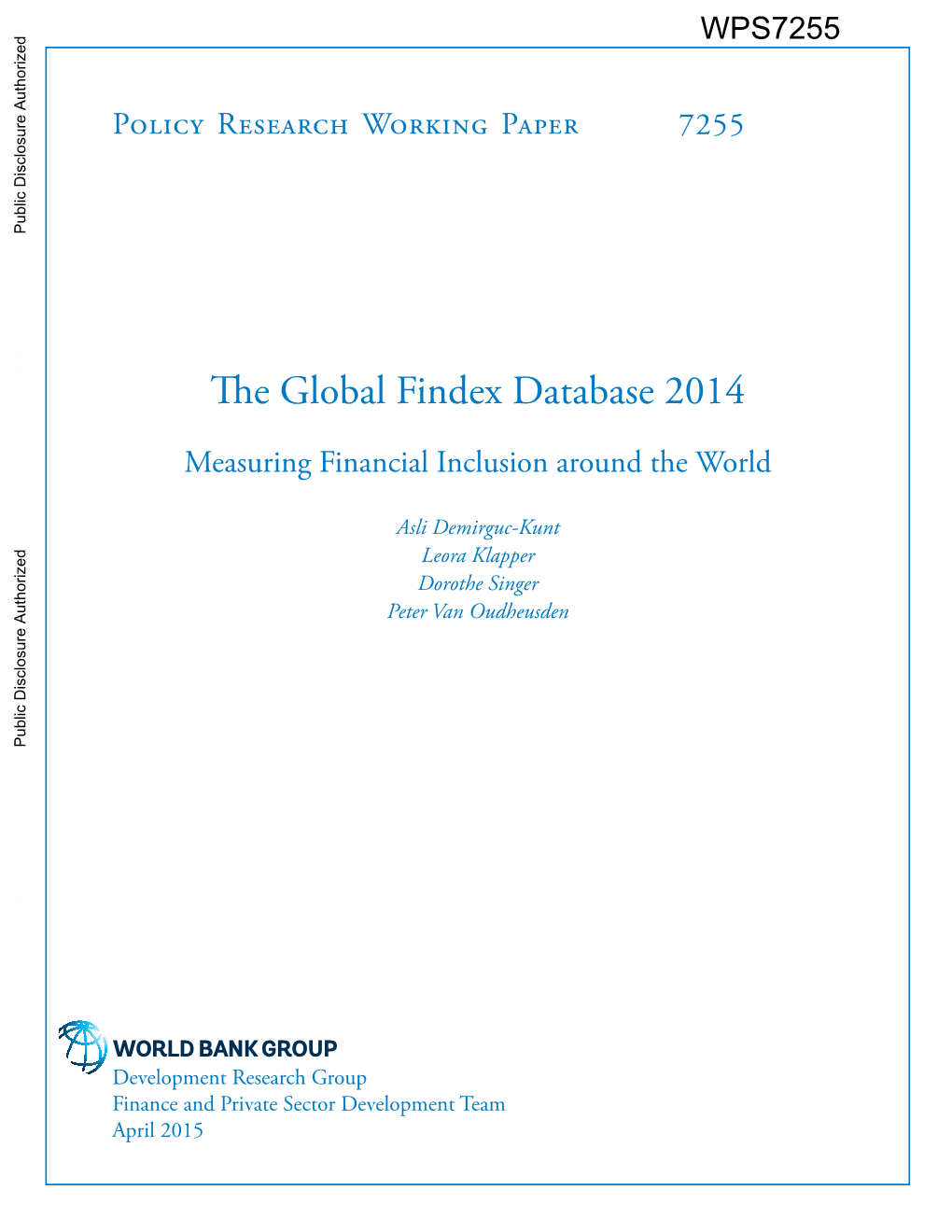 The Global Findex Database 2014