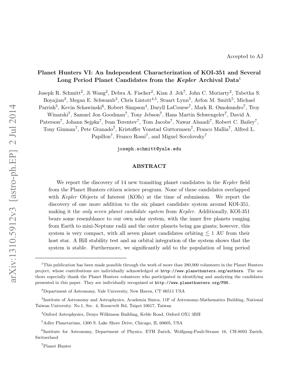 Planet Hunters. VI: an Independent Characterization of KOI-351 and Several Long Period Planet Candidates from the Kepler Archival Data