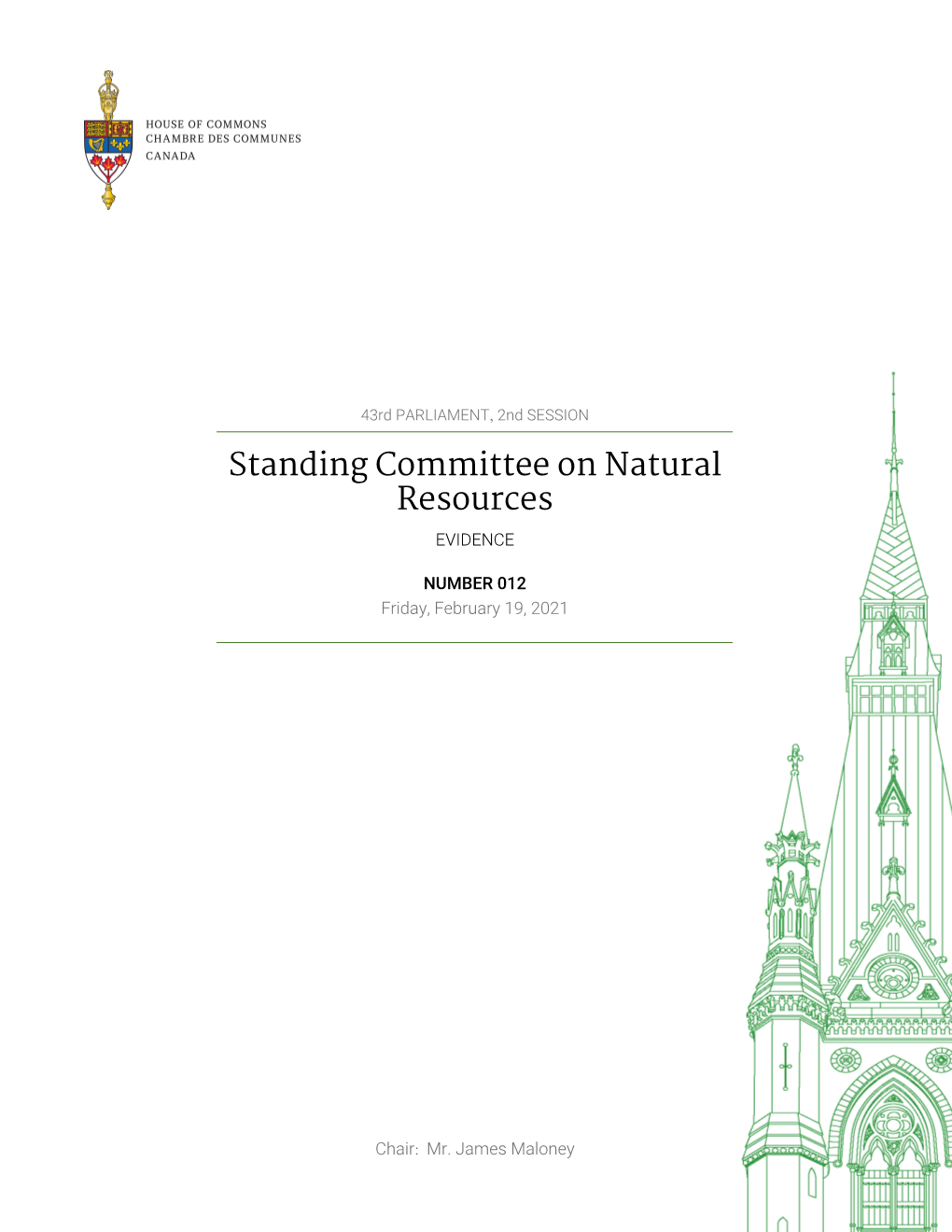 Evidence of the Standing Committee on Natural