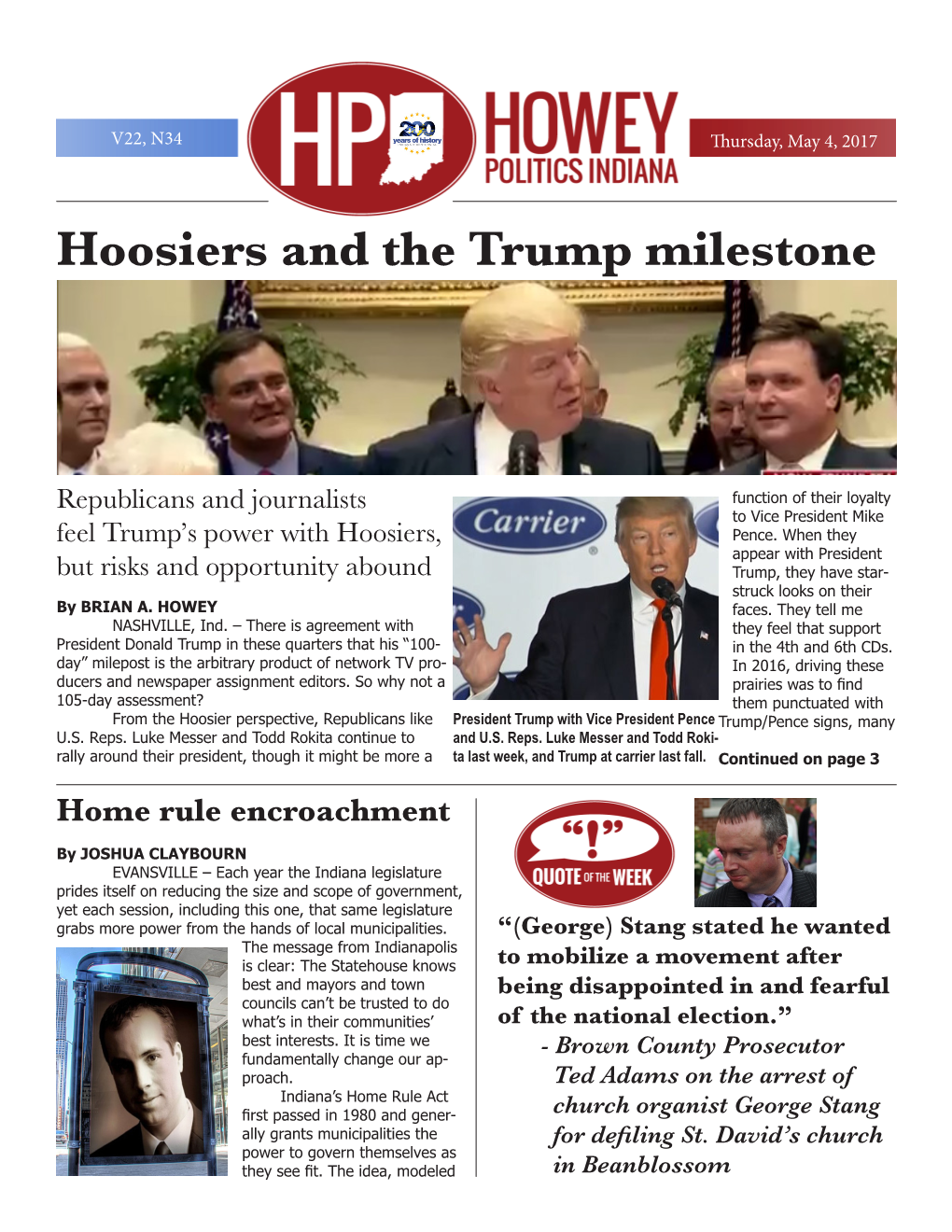 Hoosiers and the Trump Milestone