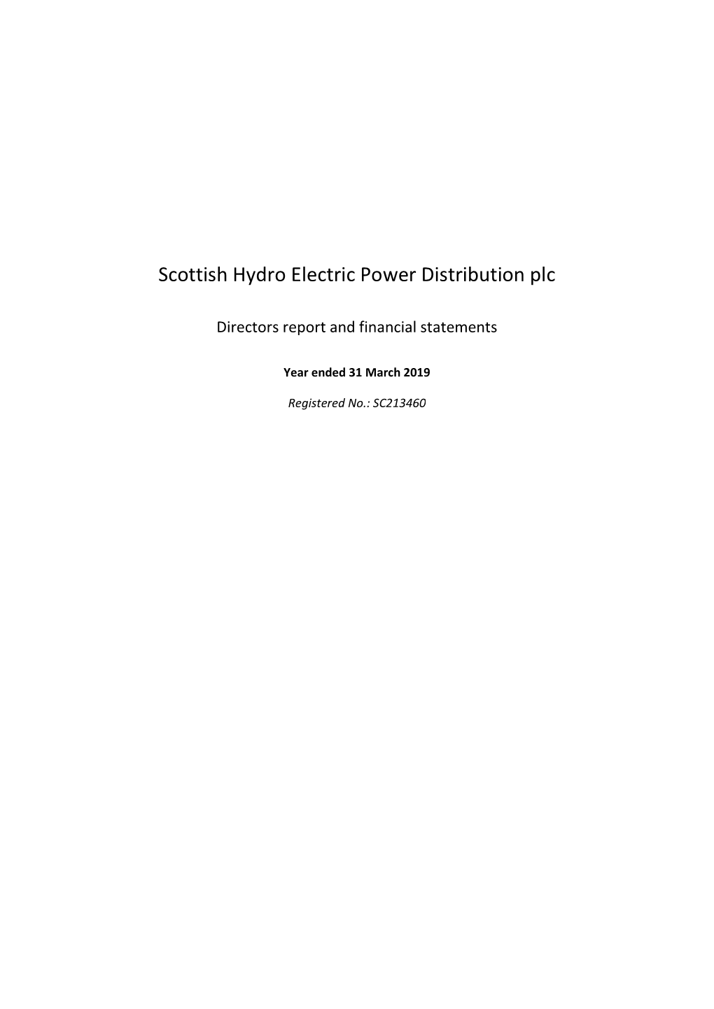 Scottish Hydro Electric Power Distribution Plc