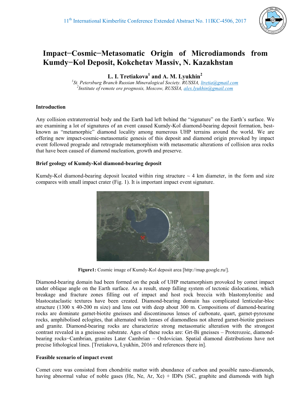 Impact−Cosmic−Metasomatic Origin of Microdiamonds from Kumdy−Kol Deposit, Kokchetav Massiv, N