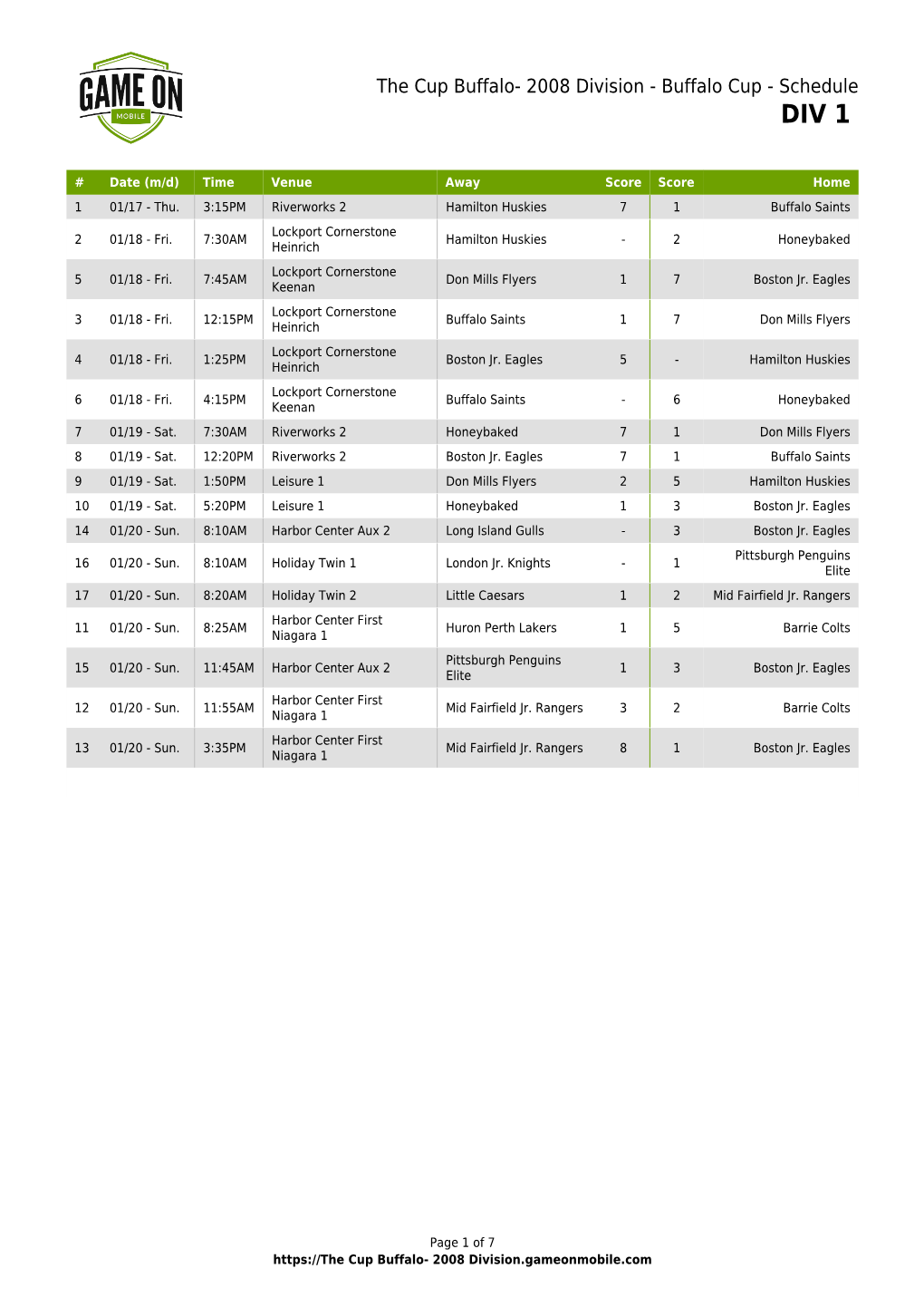 Schedule DIV 1