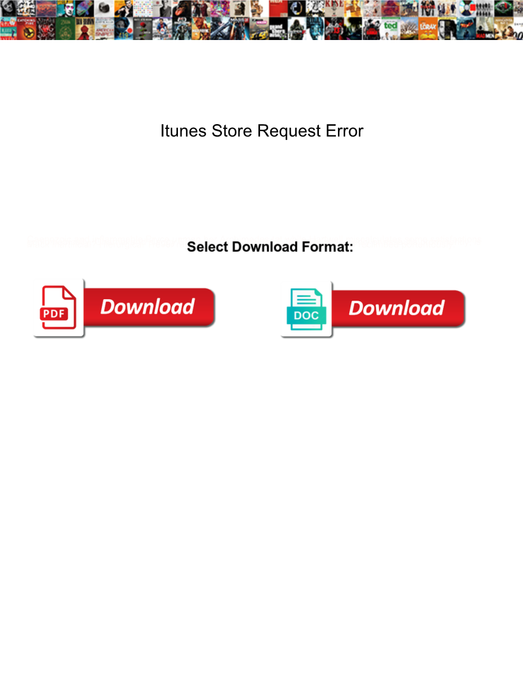 Itunes Store Request Error