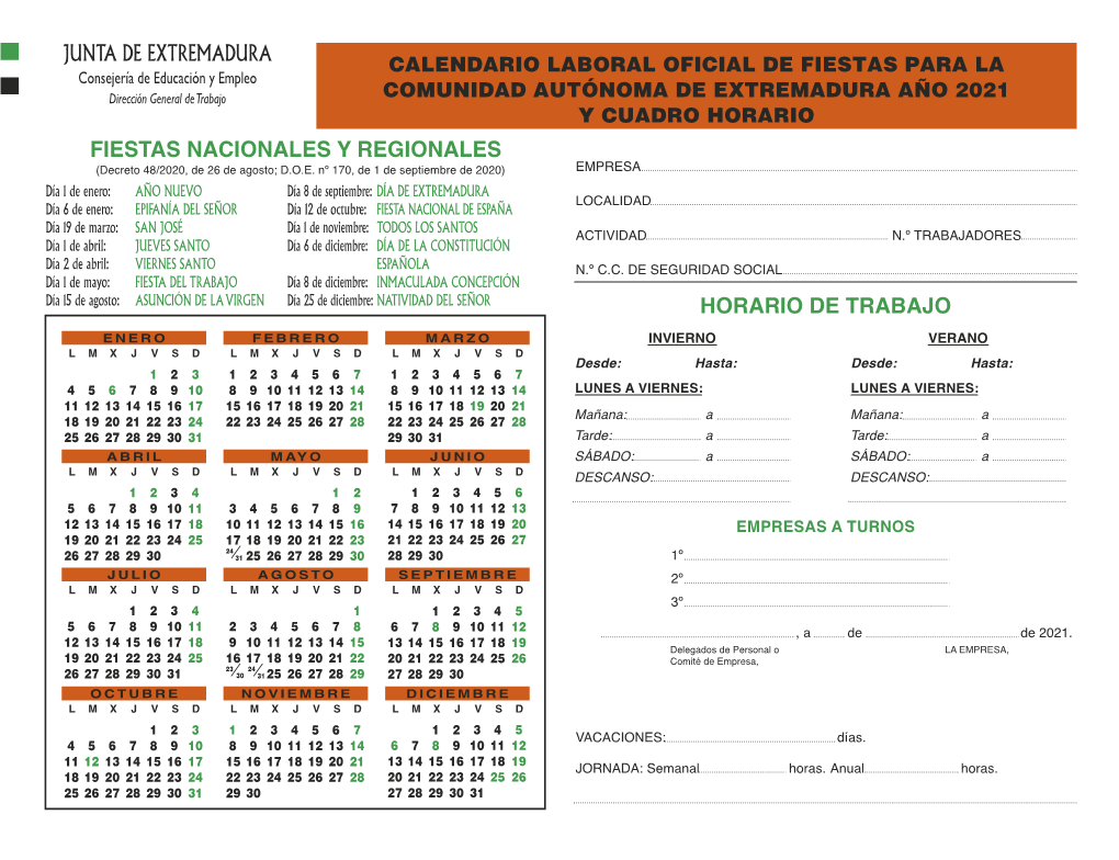 Calendario Laboral 2021.Qxp M 23/11/20 17:33 Página 1