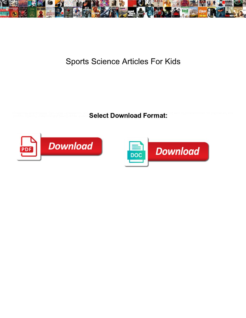 Sports Science Articles for Kids