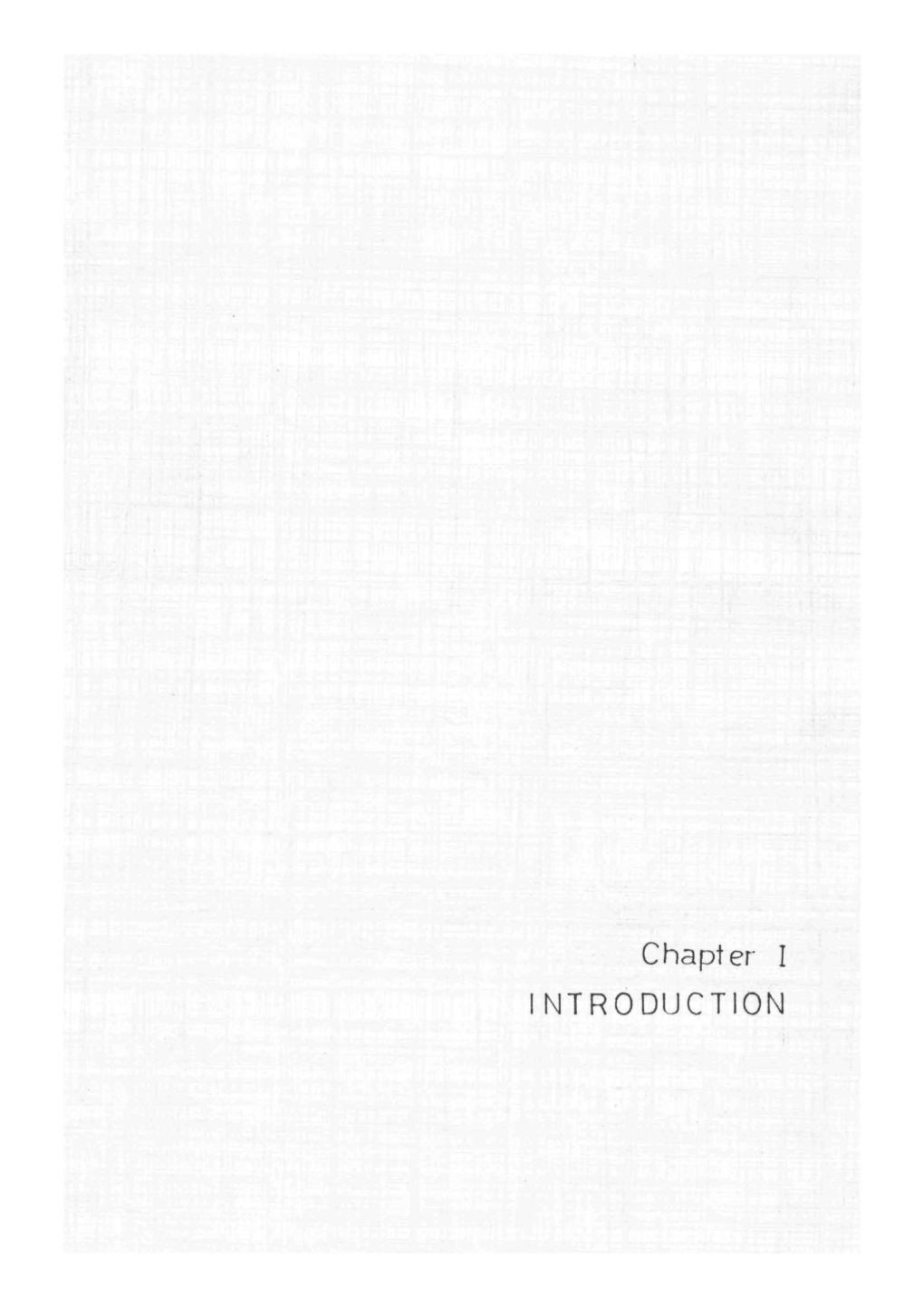 Chapter I INTRODUCTION Chapter I