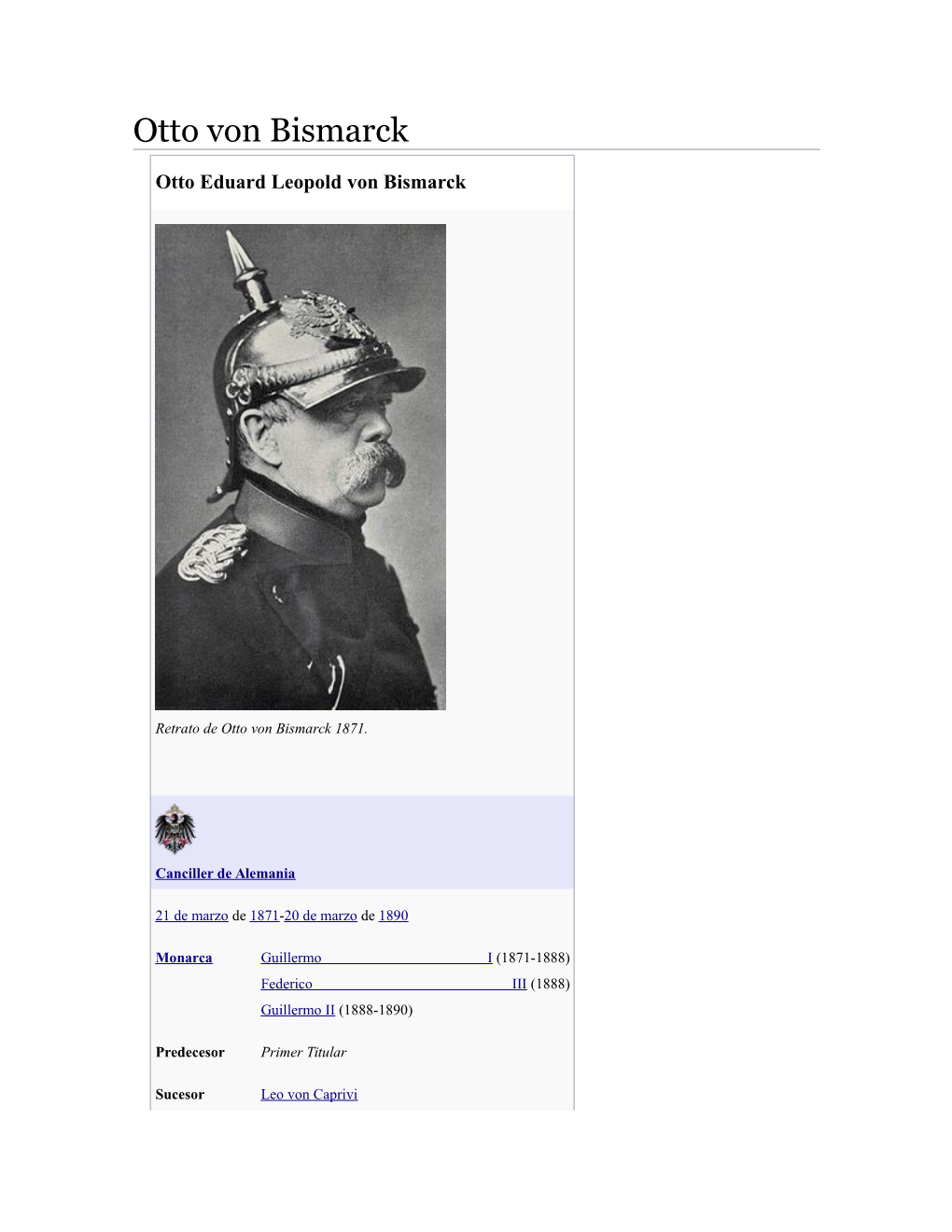 Otto Von Bismarck