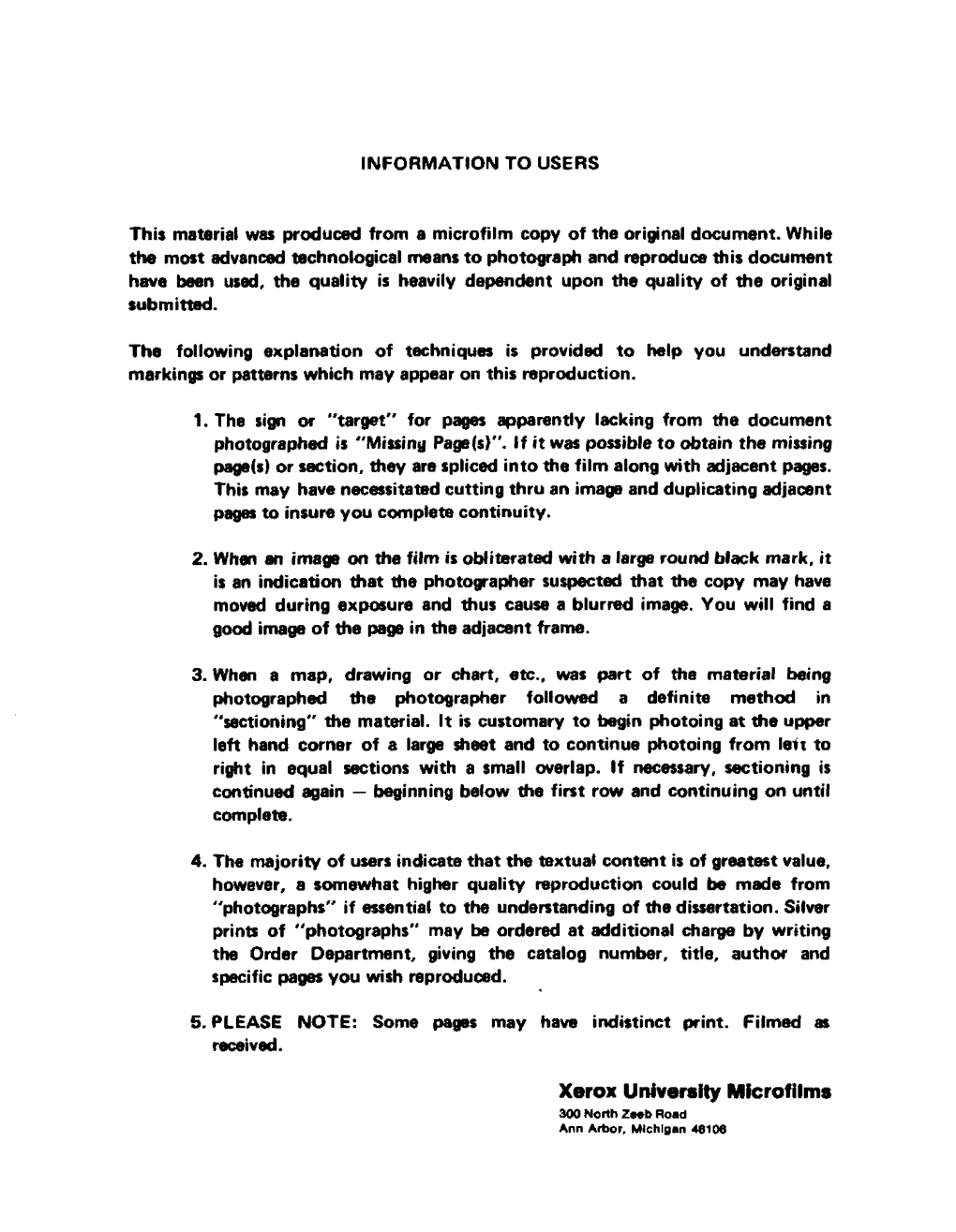 Xerox University Microfilms 300 North Zaab Road Ann Arbor, Michigan 46106 I I