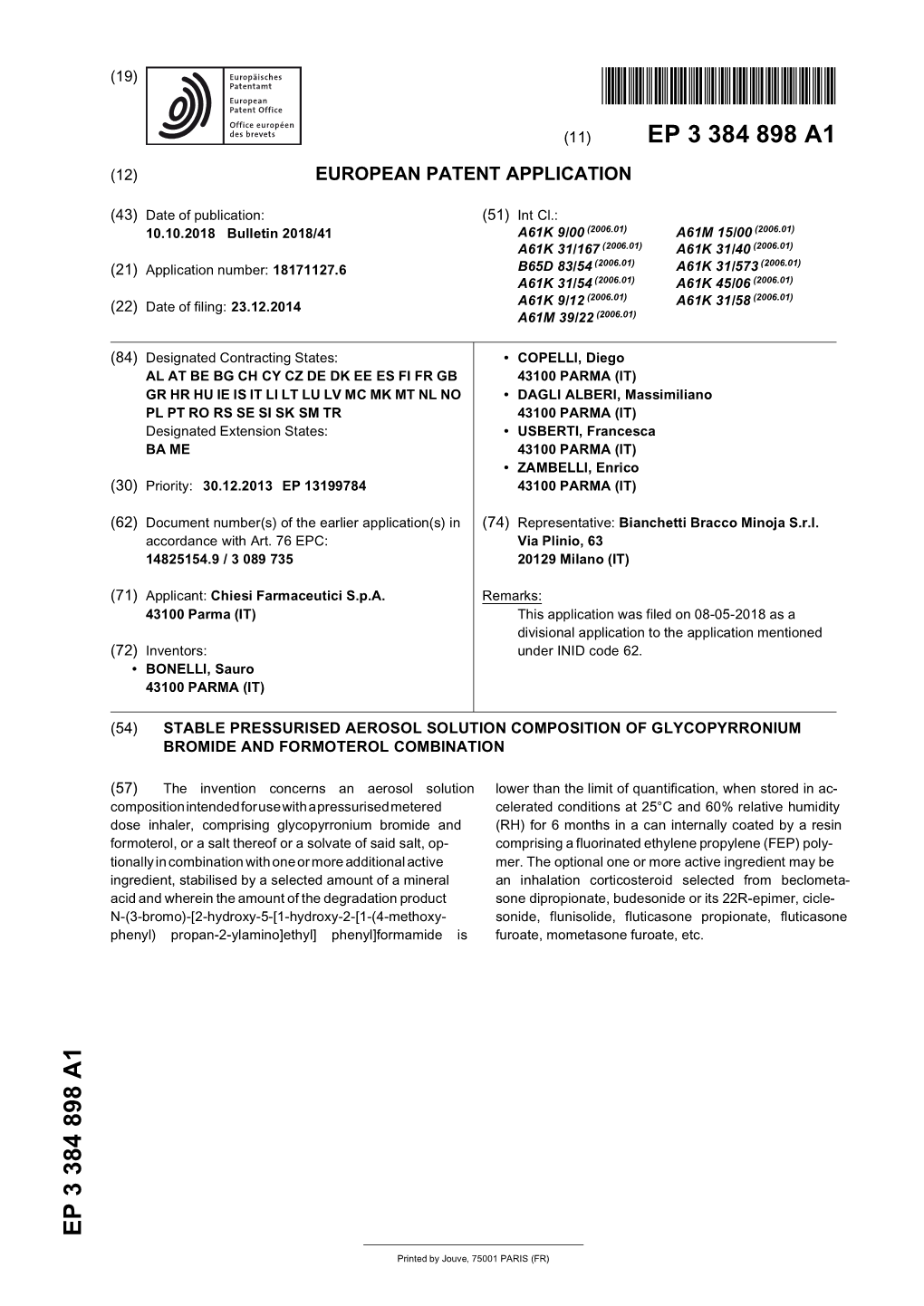 Stable Pressurised Aerosol Solution Composition of Glycopyrronium Bromide and Formoterol Combination