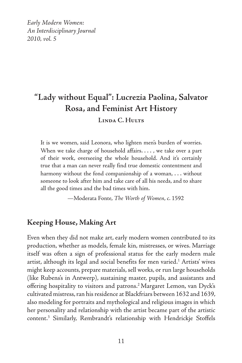 Lucrezia Paolina, Salvator Rosa, and Feminist Art History Linda C