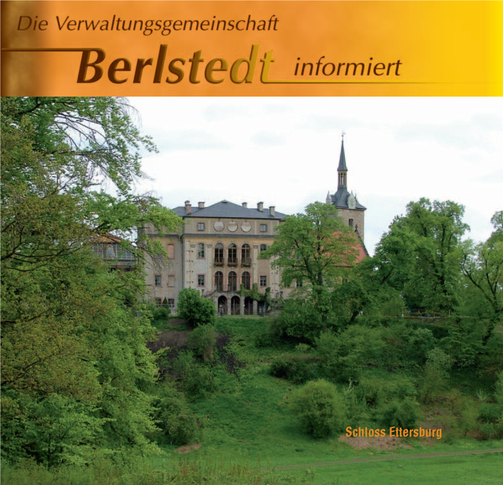 Schloss Ettersburg Starke Partner Ihrer Region! Herzlich Willkommen in Der Verwaltungsgemeinschaft Berlstedt