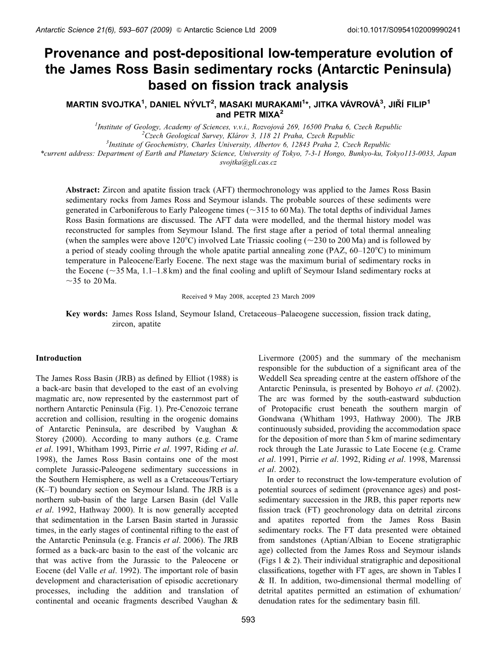 Provenance and Post-Depositional Low-Temperature Evolution of the James Ross Basin Sedimentary Rocks (Antarctic Peninsula) Based