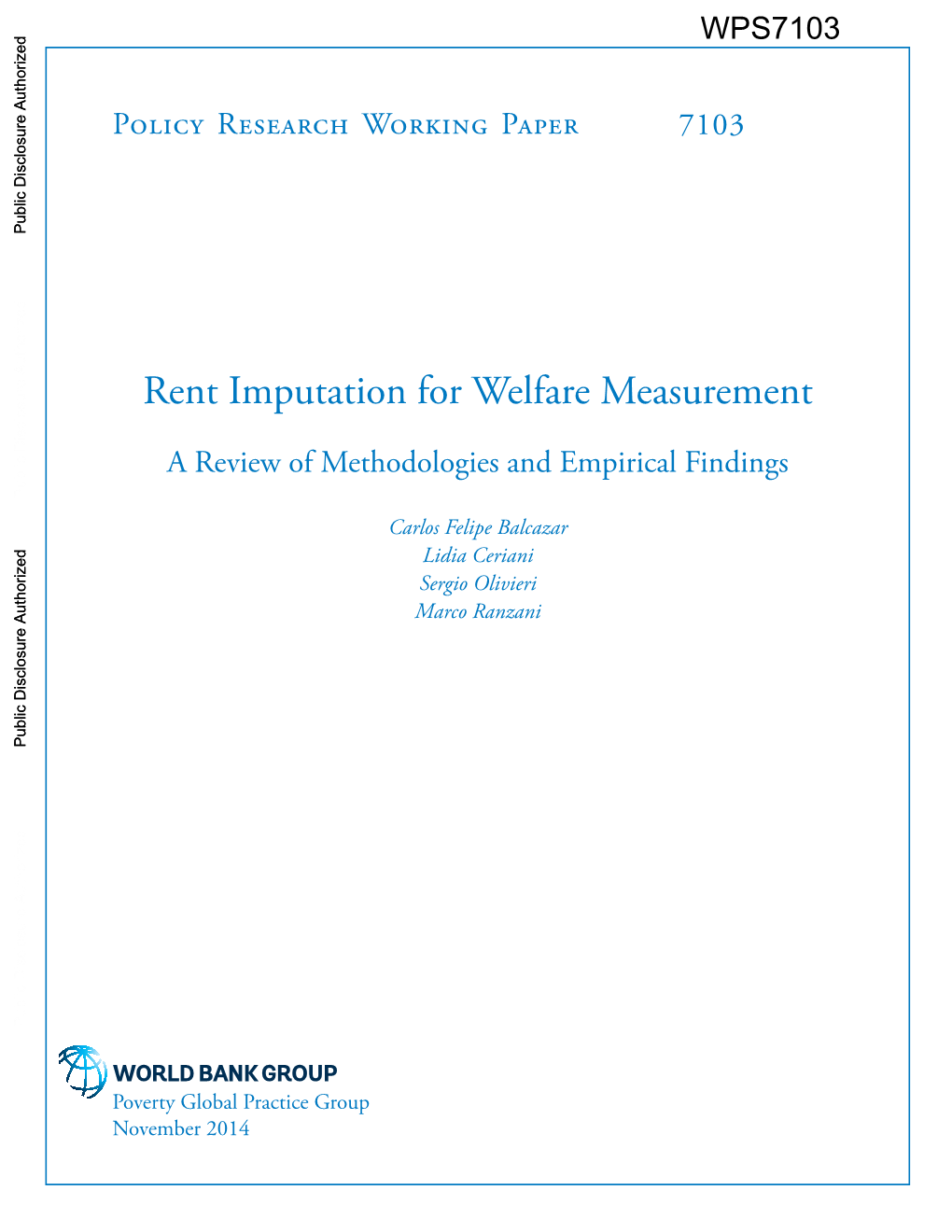 Rent Imputation for Welfare Measurement