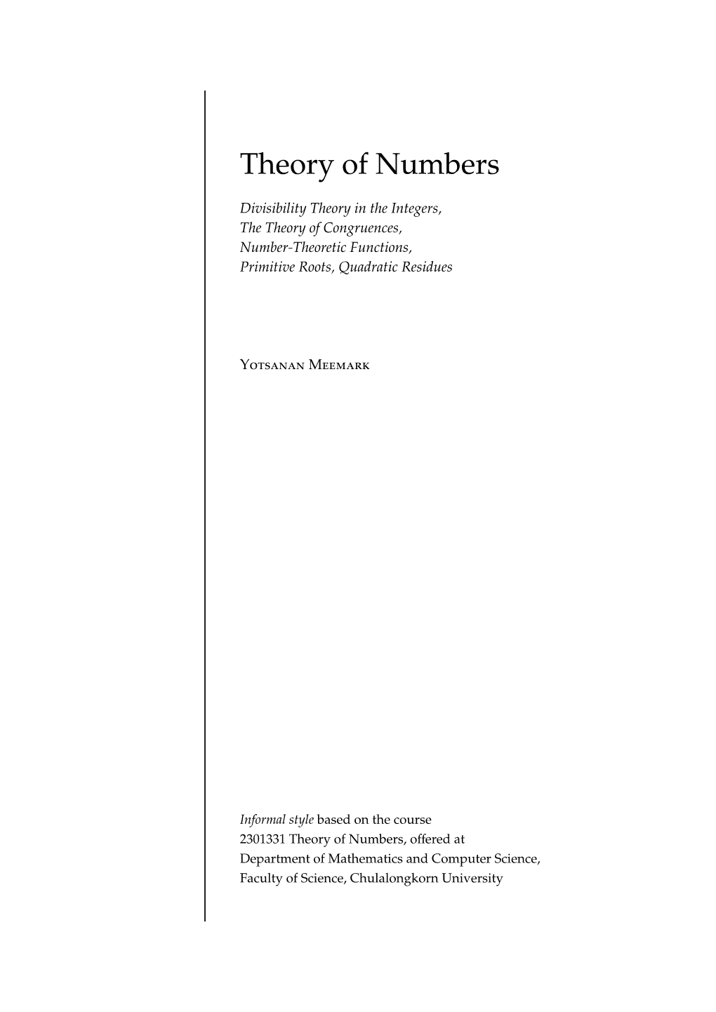 Number Theory, Dover Publications, Inc., New York, 1994