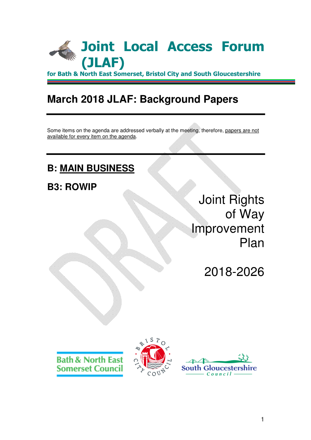 JLAF) for Bath & North East Somerset, Bristol City and South Gloucestershire