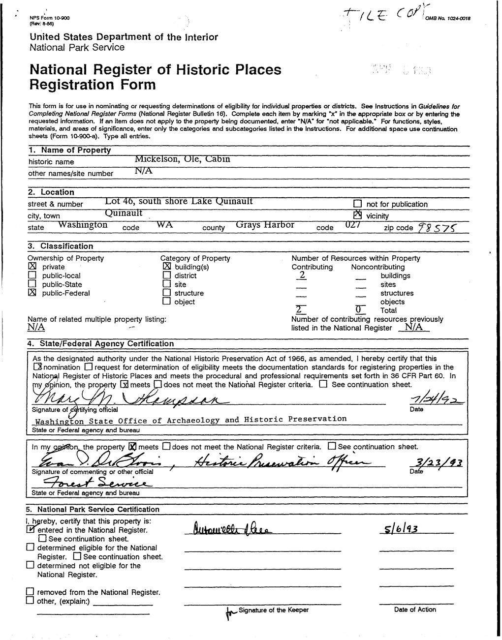 National Register of Historic Places Registration Form