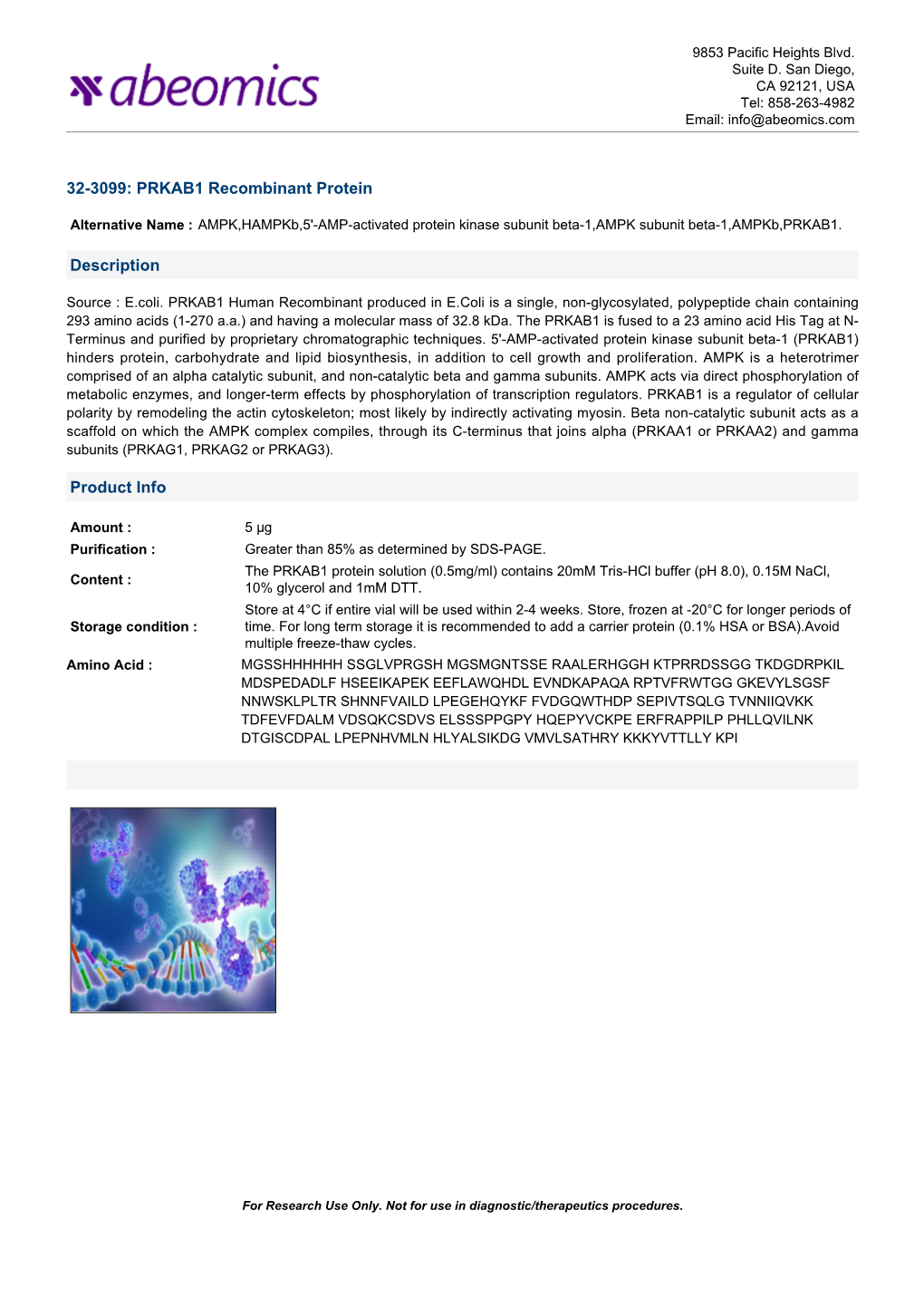 32-3099: PRKAB1 Recombinant Protein Description