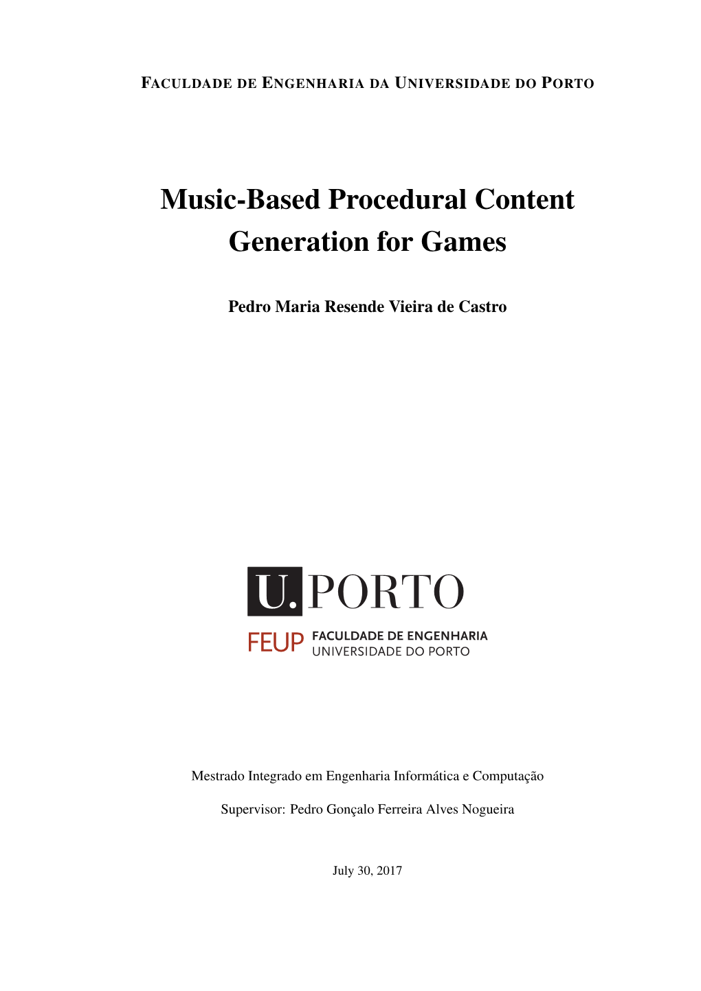 Music-Based Procedural Content Generation for Games