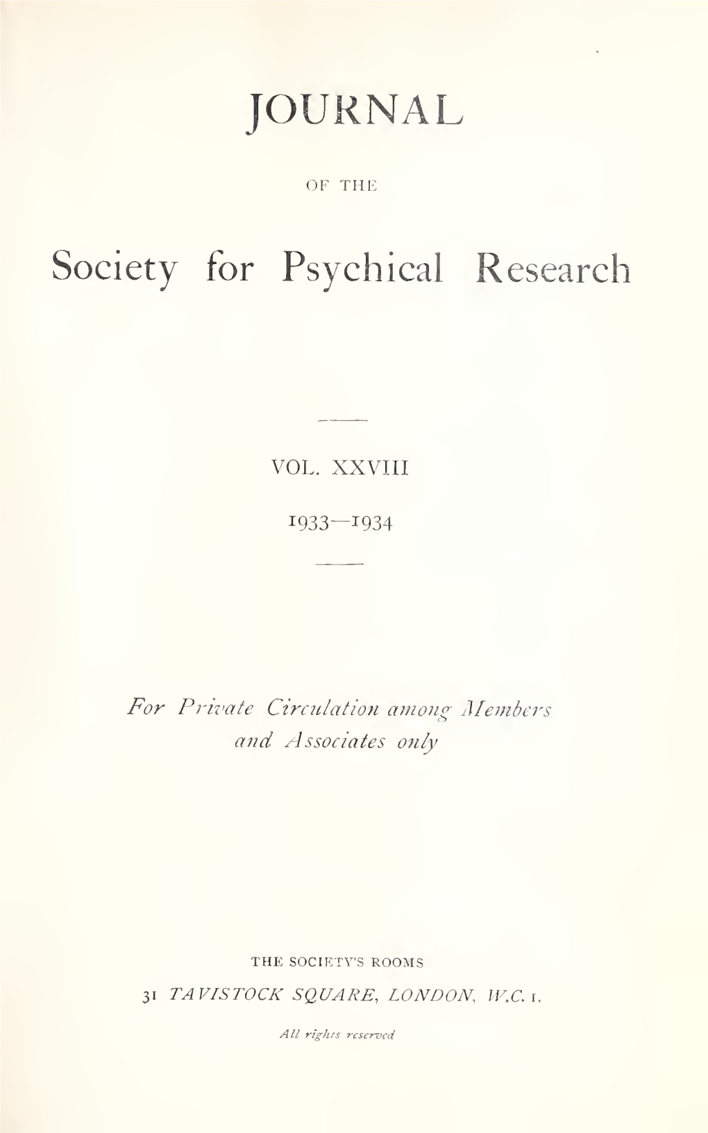 Journal of the Society for Psychical Research