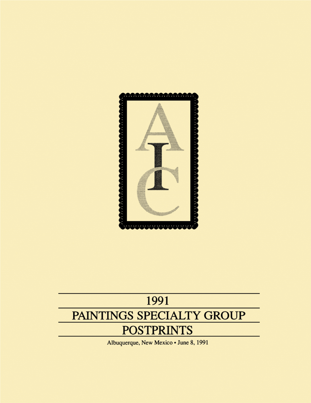 Aic Paintings Specialty Group Postprints