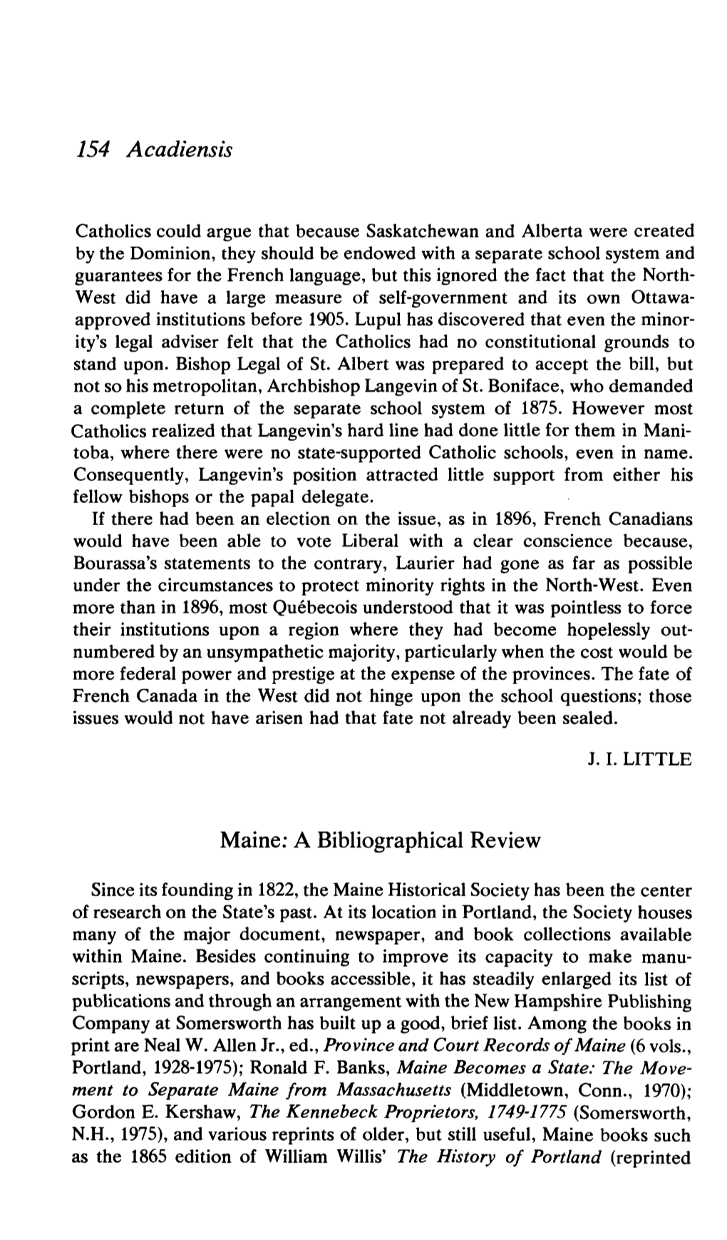 154 Acadiensis Maine: a Bibliographical Review