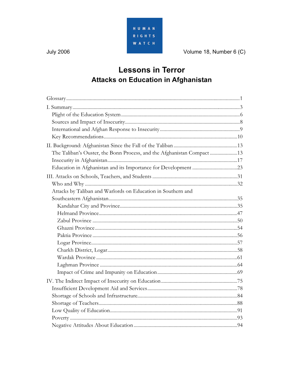 Attacks on Education in Afghanistan