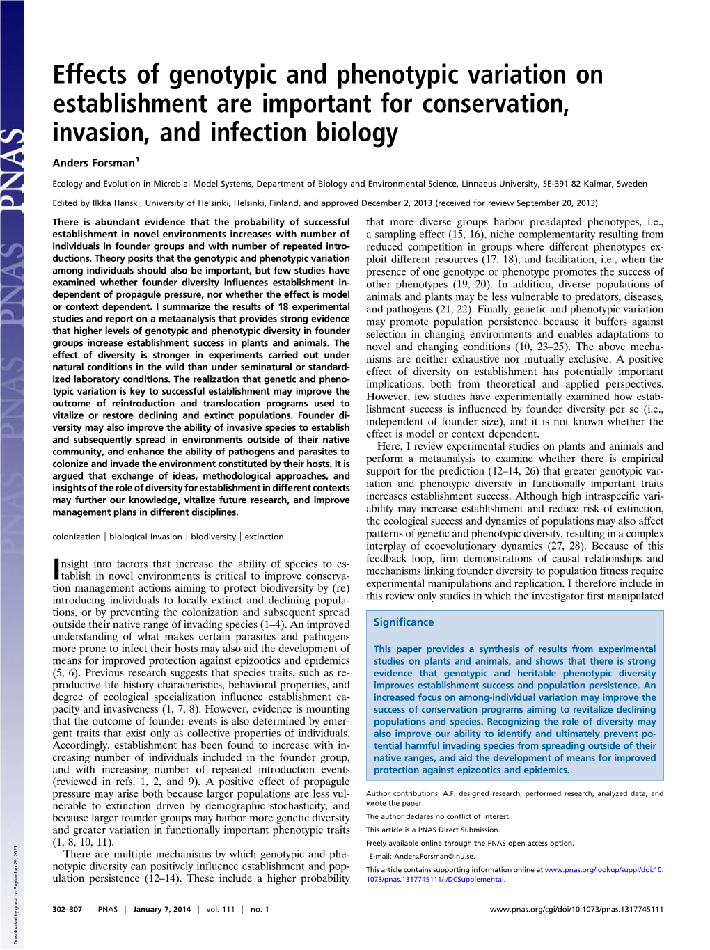 Effects of Genotypic and Phenotypic Variation on Establishment Are Important for Conservation, Invasion, and Infection Biology