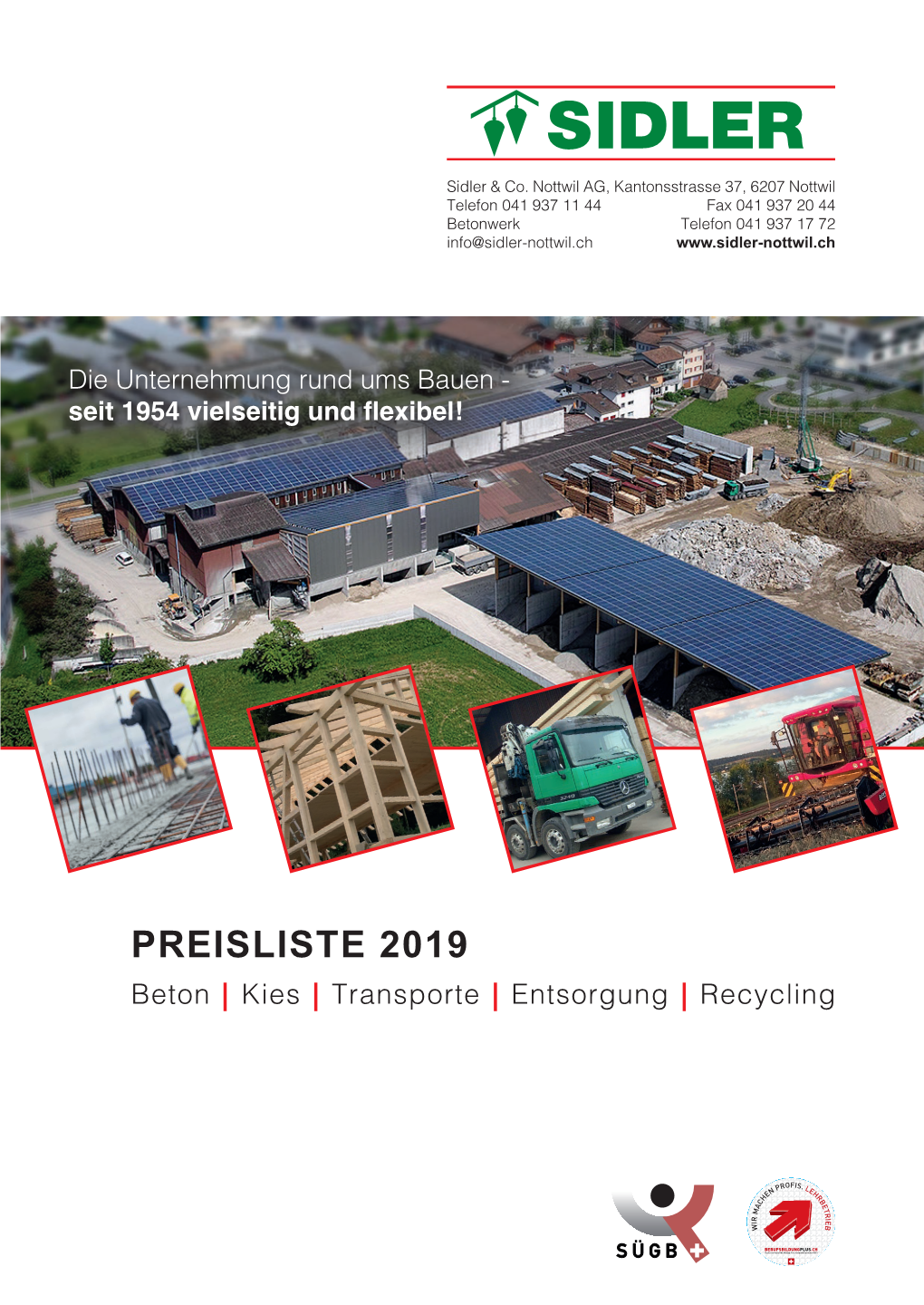 PREISLISTE 2019 Beton Kies Transporte Entsorgung Recycling