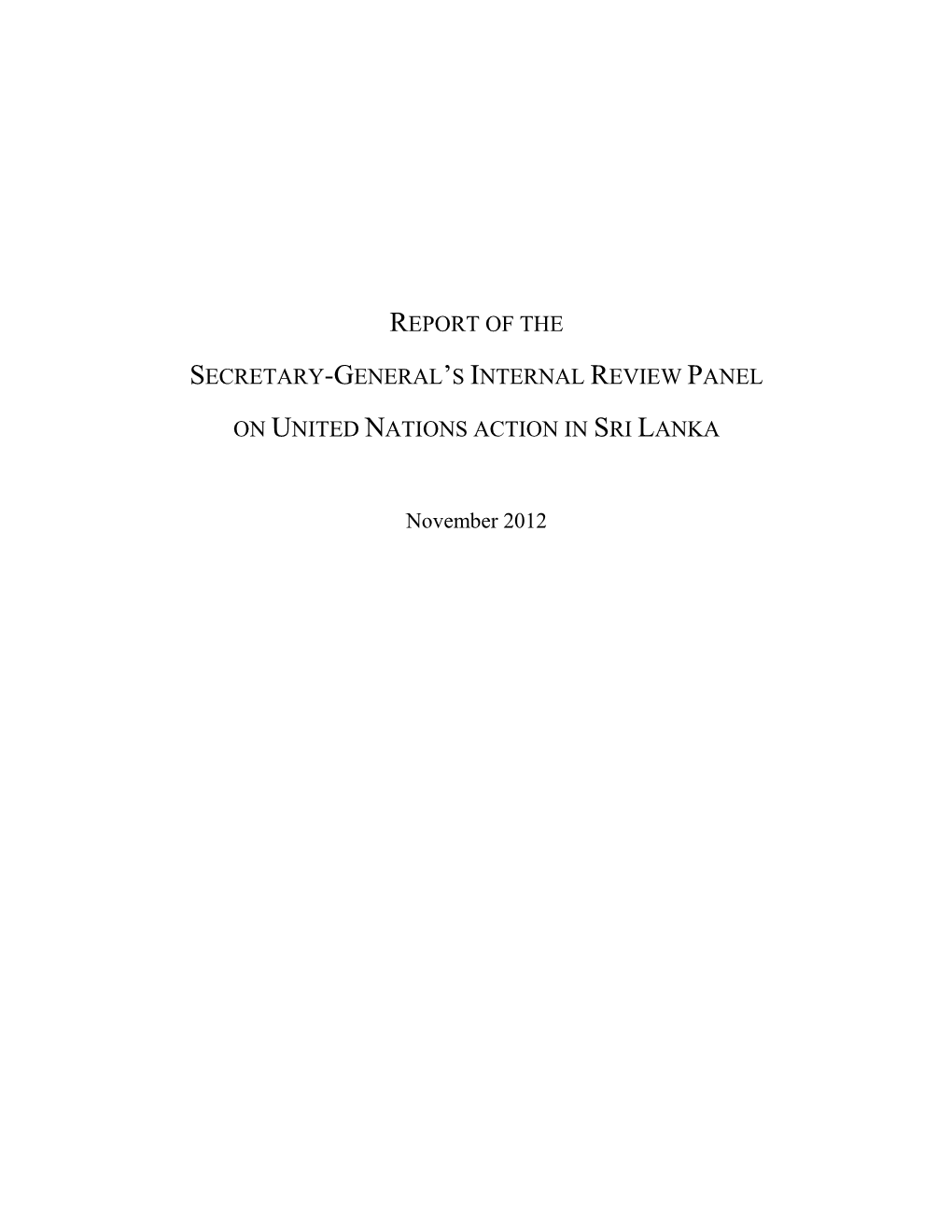 Report of the Secretary-General's