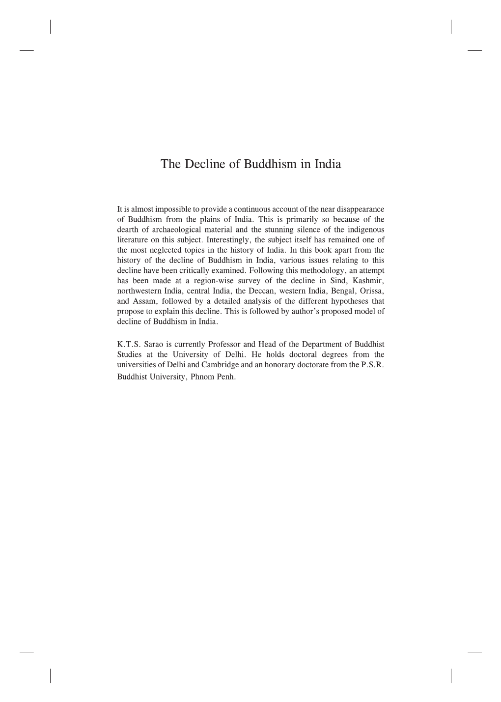 The Decline of Buddhism in India