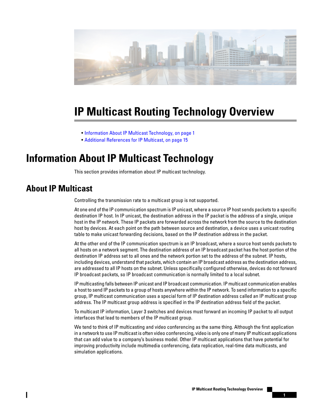 IP Multicast Routing Technology Overview